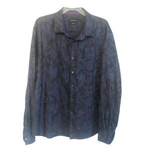 BUGATCHI Mens Lg Dress  Shirt Navy/Black